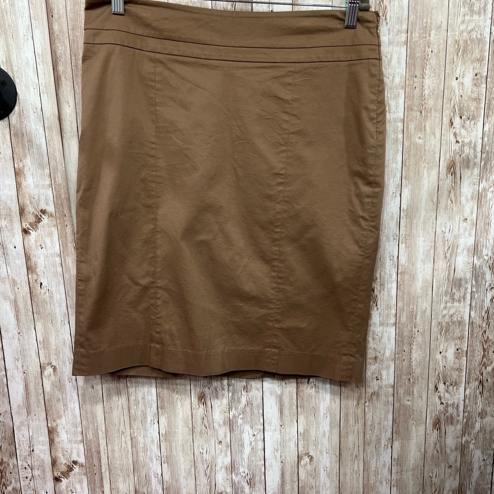 LOFT Tan‎ Pencil Skirt Knee-Length Casual
